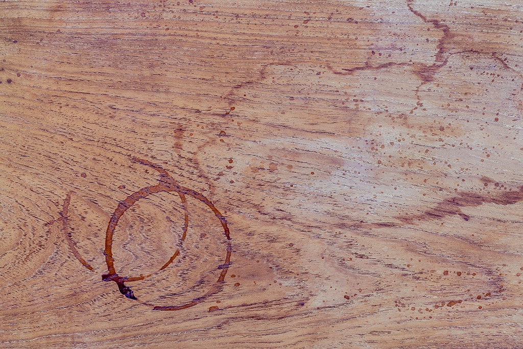 cup ring stains on wooden furniture that needs to be cleaned or removed